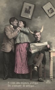 Hombre con cuernos de toro de French Photographer